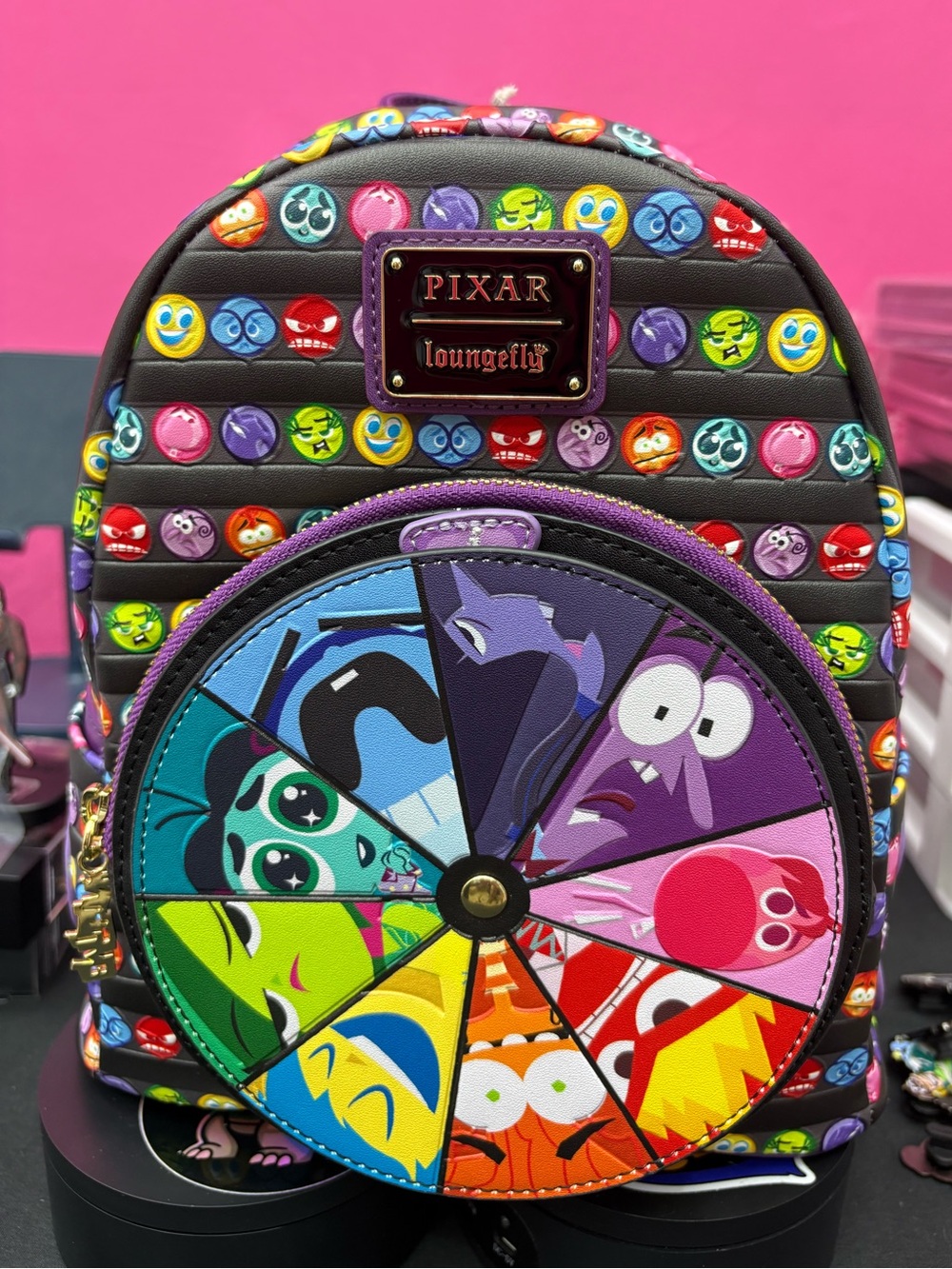 Loungefly Disney Pixar Inside Out 2 Core Memories Spinning Wheel Mini Backpack